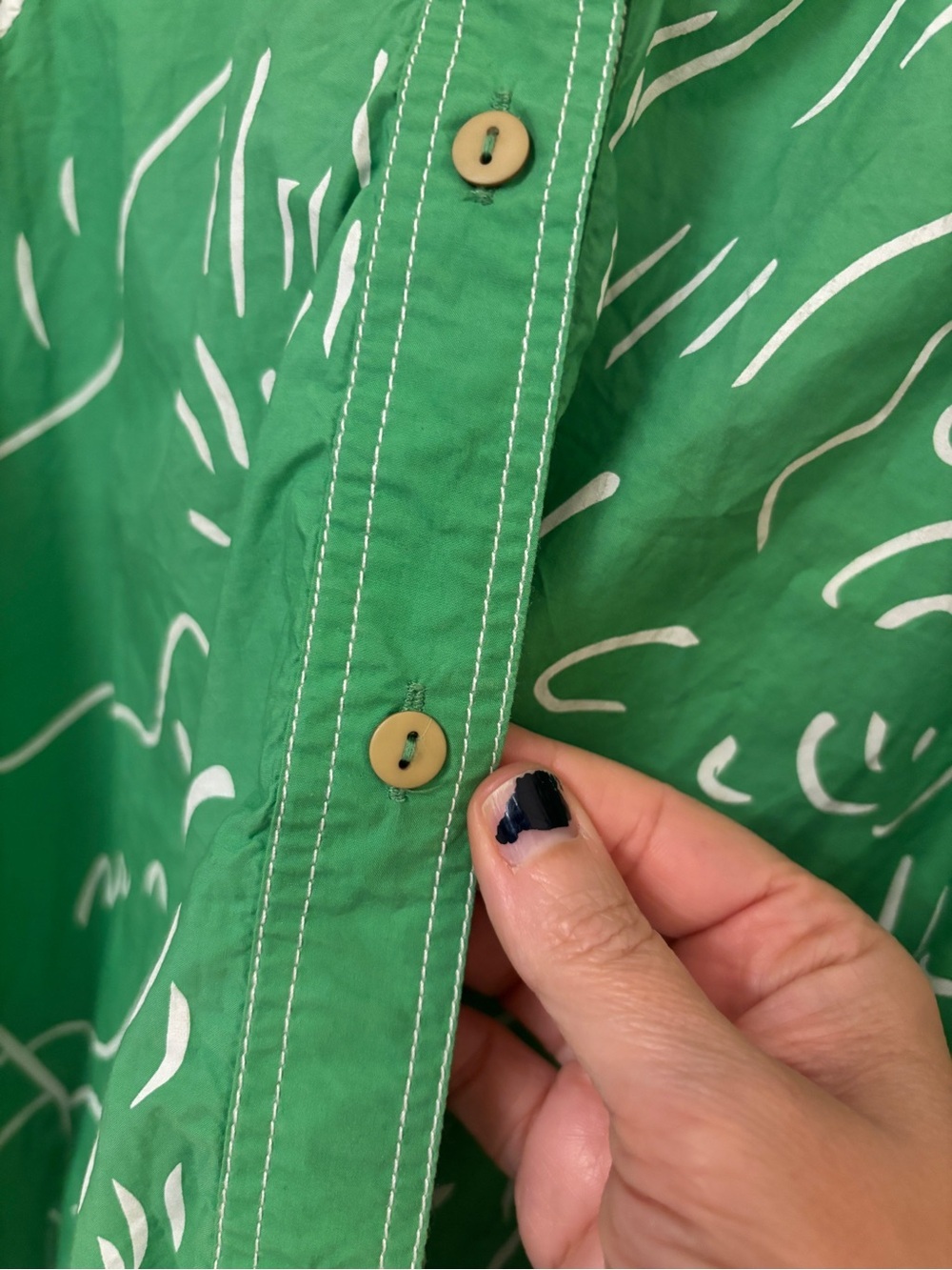 Lovebirds Top Size Large Green Relaxed Dopamine Maximalist Rare Dramatic Puff - Picture 7 of 10